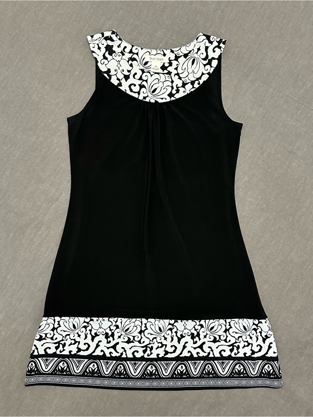 White House Black Market Black and White Sleeveless Dress
